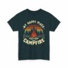 My Happy Place is a Campfire - Outdoors Hiking Camping lovers retro striped sunset vintage design Unisex Heavy Cotton Tee - Image 7