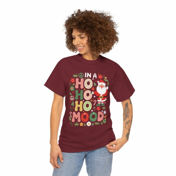 In A Ho Ho Ho Mood Santa Claus Christmas Naive Letter Art Funny Winter Holiday Design Unisex Heavy Cotton Tee - Image 8