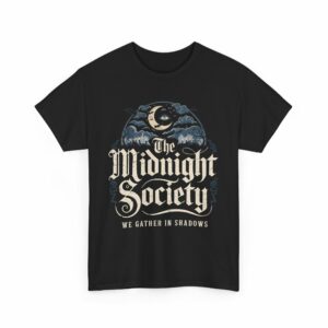 Vintage Gothic Halloween - Midnight Society Spooky Sickle Moon Elegance Design Unisex Heavy Cotton Tee