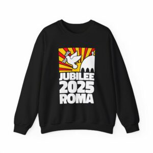 Jubilee 2025 Roma Vatican Peace Dove Red Yellow Sunrise Design Unisex Heavy Blend™ Crewneck Sweatshirt