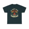 My Happy Place is a Campfire - Outdoors Hiking Camping lovers retro striped sunset vintage design Unisex Heavy Cotton Tee - Image 8