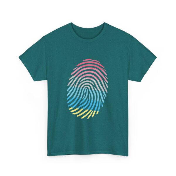 Gender Flux Pride Identity Fingerprint Design | LGBTQIA+ Visibility Art Unisex Heavy Cotton Tee - Image 8