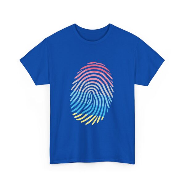 Gender Flux Pride Identity Fingerprint Design | LGBTQIA+ Visibility Art Unisex Heavy Cotton Tee - Image 10