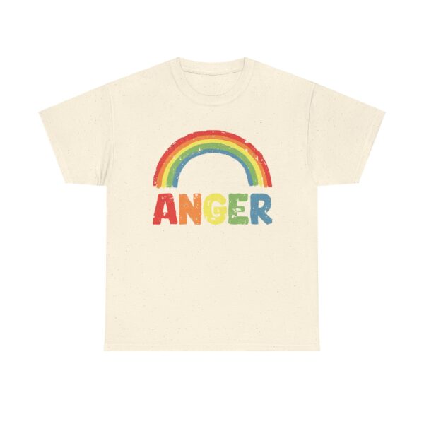 Funny Sarcastic Rainbow Anger Design - Colorful Contrast Humor Unisex Heavy Cotton Tee - Image 5