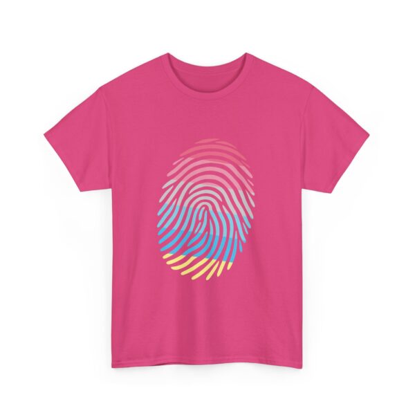 Gender Flux Pride Identity Fingerprint Design | LGBTQIA+ Visibility Art Unisex Heavy Cotton Tee - Image 14