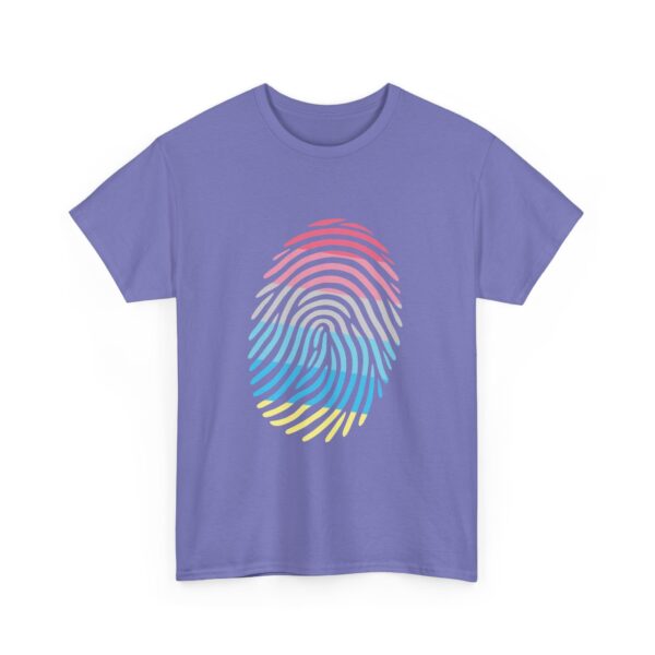 Gender Flux Pride Identity Fingerprint Design | LGBTQIA+ Visibility Art Unisex Heavy Cotton Tee - Image 12