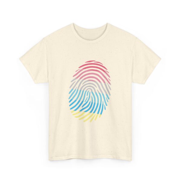 Gender Flux Pride Identity Fingerprint Design | LGBTQIA+ Visibility Art Unisex Heavy Cotton Tee - Image 6