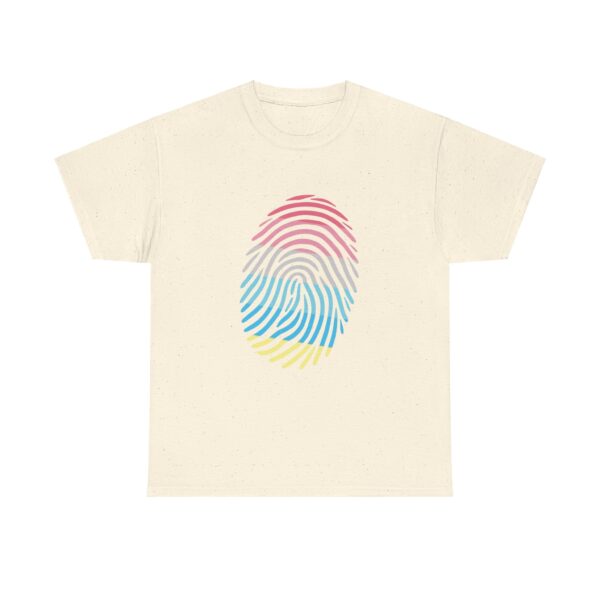 Gender Flux Pride Identity Fingerprint Design | LGBTQIA+ Visibility Art Unisex Heavy Cotton Tee - Image 5