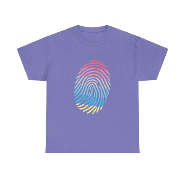 Gender Flux Pride Identity Fingerprint Design | LGBTQIA+ Visibility Art Unisex Heavy Cotton Tee - Image 11