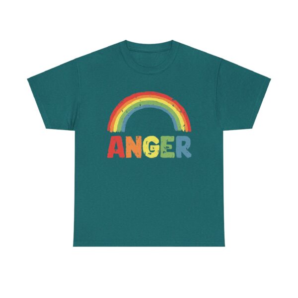 Funny Sarcastic Rainbow Anger Design - Colorful Contrast Humor Unisex Heavy Cotton Tee - Image 7