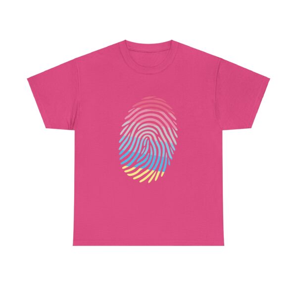 Gender Flux Pride Identity Fingerprint Design | LGBTQIA+ Visibility Art Unisex Heavy Cotton Tee - Image 13