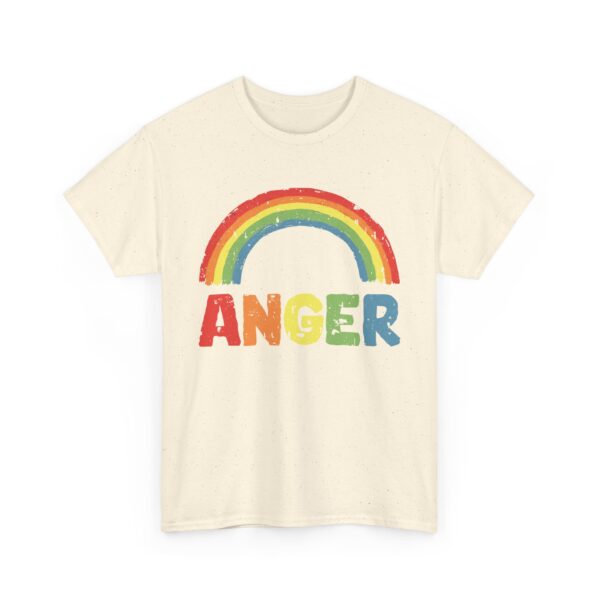 Funny Sarcastic Rainbow Anger Design - Colorful Contrast Humor Unisex Heavy Cotton Tee - Image 6