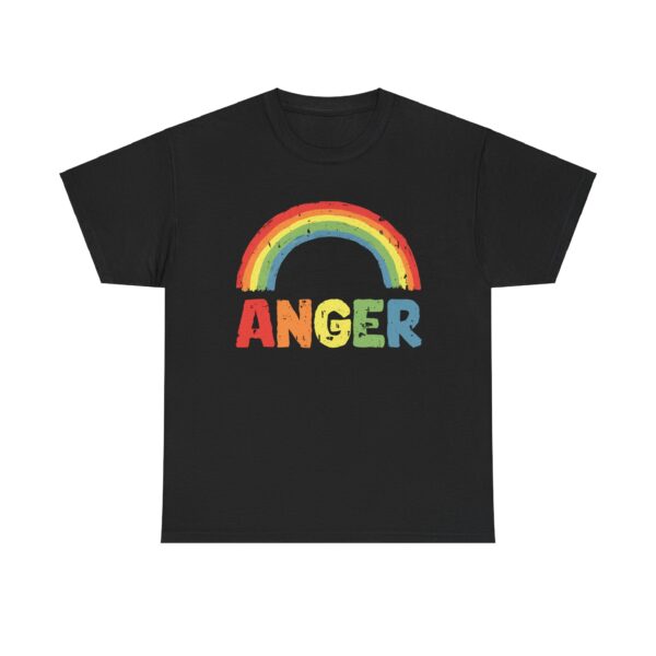Funny Sarcastic Rainbow Anger Design - Colorful Contrast Humor Unisex Heavy Cotton Tee - Image 2
