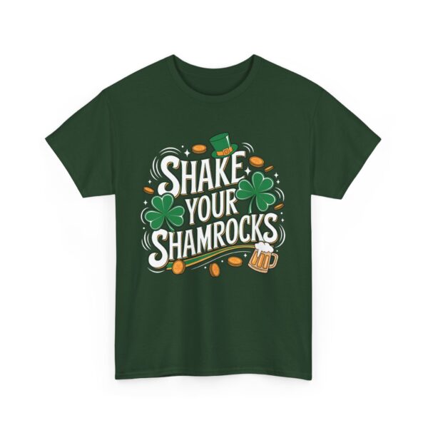 Shake Your Shamrocks Funny St. Patrick's Day Clover Money Luck Design Unisex Heavy Cotton Tee - Image 9