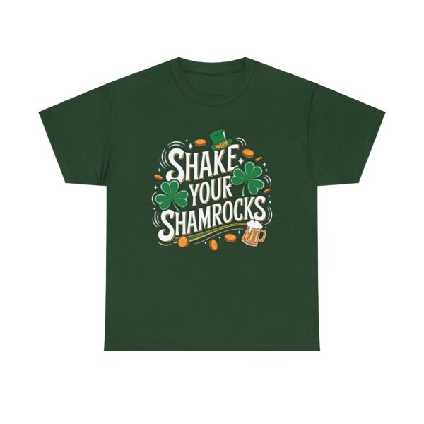 Shake Your Shamrocks Funny St. Patrick's Day Clover Money Luck Design Unisex Heavy Cotton Tee - Image 8