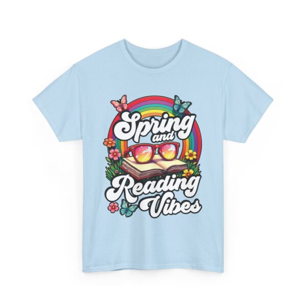 Spring Reading Vibes - Colorful Rainbow Book and Sunglasses, Flowers & Butterflies Unisex Heavy Cotton Tee - Image 22