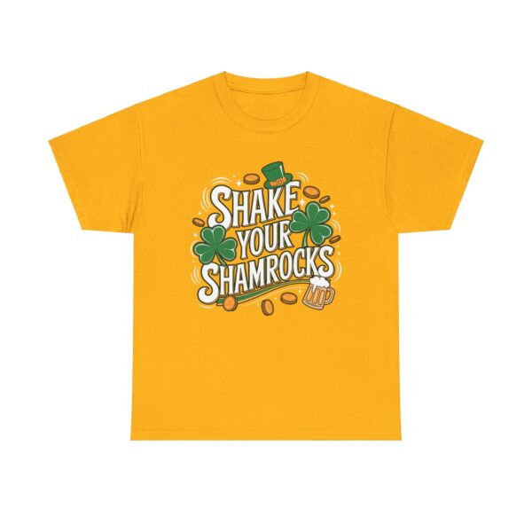 Shake Your Shamrocks Funny St. Patrick's Day Clover Money Luck Design Unisex Heavy Cotton Tee - Image 4