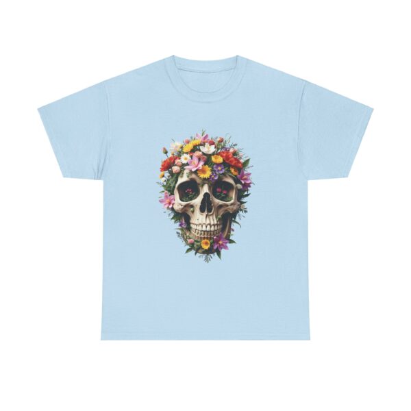 Aesthetic Floral Decorated Skull Gothic Art Design Unisex Heavy Cotton Tee - Image 11