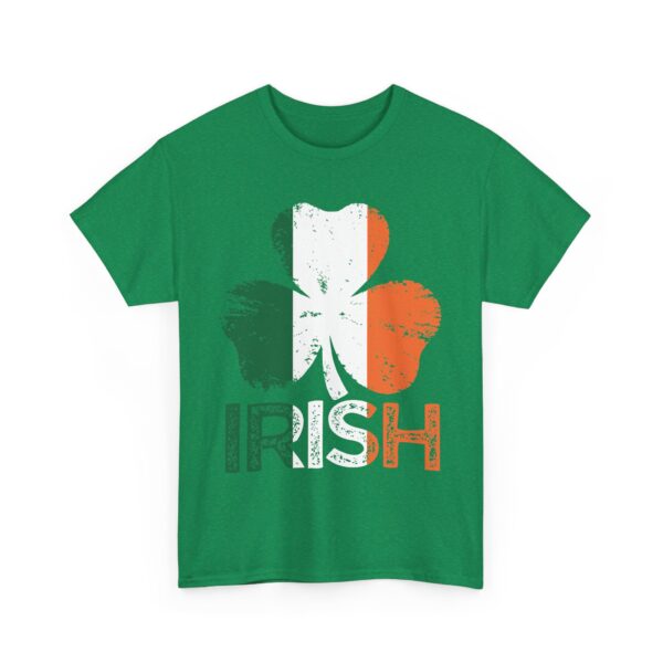 Distressed Shamrock Design Bold Irish Text Ireland Flag Design Unisex Heavy Cotton Tee - Image 10