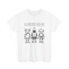 Cute Robot Army Trio: Bold 'SURRENDER' on Retro-Futuristic Black Unisex Heavy Cotton Tee - Image 3