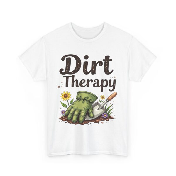 Dirt Therapy Gardening Design for Gardeners Vintage Distressed Art Unisex Heavy Cotton Tee - Image 3