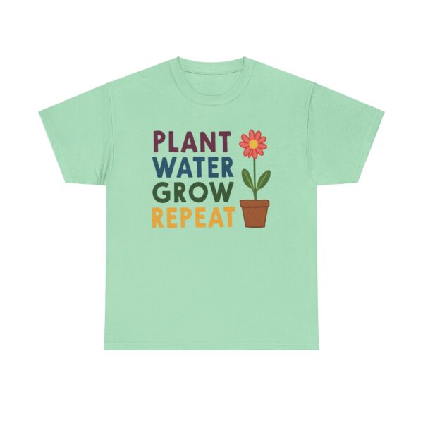 Spring Gardening Hobby Bloom Cycle: Plant Water Grow Repeat Naive Design Unisex Heavy Cotton Tee - Image 13