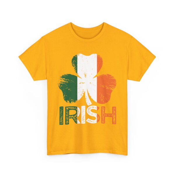 Distressed Shamrock Design Bold Irish Text Ireland Flag Design Unisex Heavy Cotton Tee - Image 6