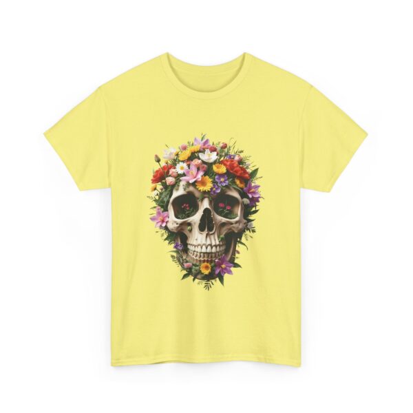 Aesthetic Floral Decorated Skull Gothic Art Design Unisex Heavy Cotton Tee - Image 10