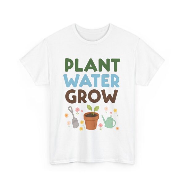 Spring Gardening Hobby Bloom Cycle: Plant Water Grow Repeat Naive Tools Design Unisex Heavy Cotton Tee - Image 3