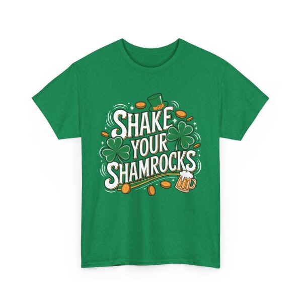 Shake Your Shamrocks Funny St. Patrick's Day Clover Money Luck Design Unisex Heavy Cotton Tee - Image 11