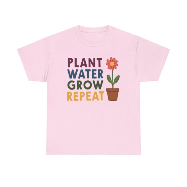 Spring Gardening Hobby Bloom Cycle: Plant Water Grow Repeat Naive Design Unisex Heavy Cotton Tee - Image 17