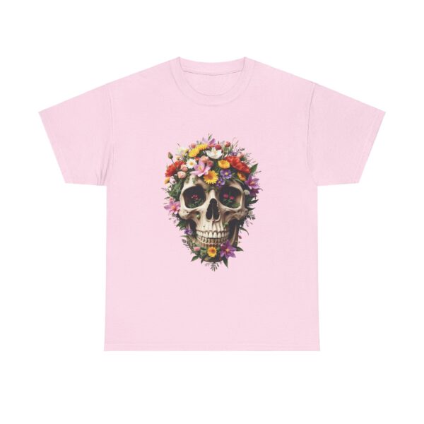 Aesthetic Floral Decorated Skull Gothic Art Design Unisex Heavy Cotton Tee - Image 13