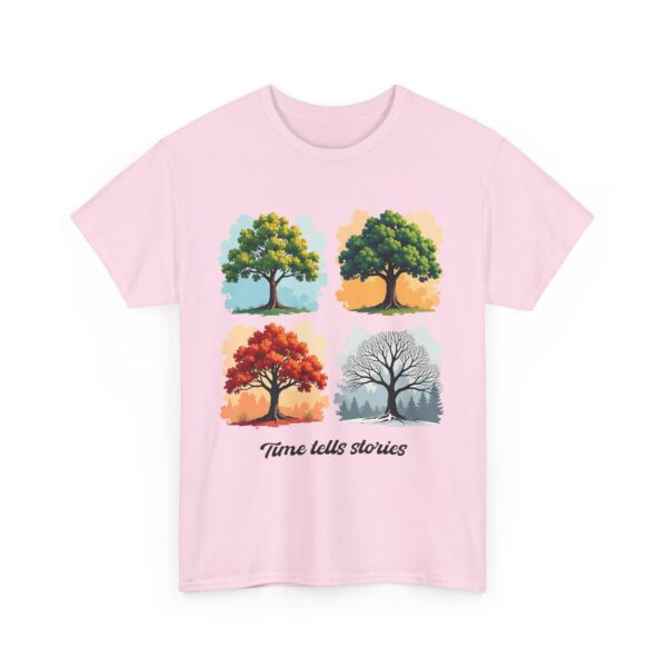 Time Tells Stories Tree Four Seasons Abstract Nature Art Tee Unisex Heavy Cotton Tee - Image 7