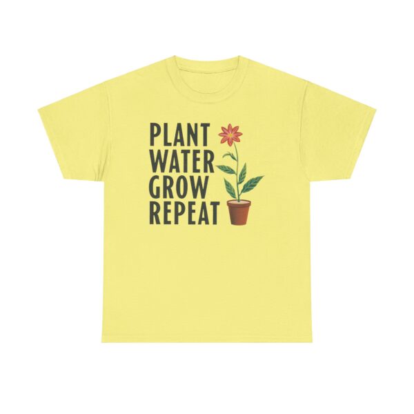 Spring Gardening Hobby Bloom Cycle: Plant Water Grow Repeat Design Unisex Heavy Cotton Tee - Image 11