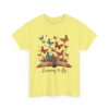 Learning to Fly: Artistic Book Illustration with Vibrant Butterflies and Creative Elegance Unisex Heavy Cotton Tee - Image 5