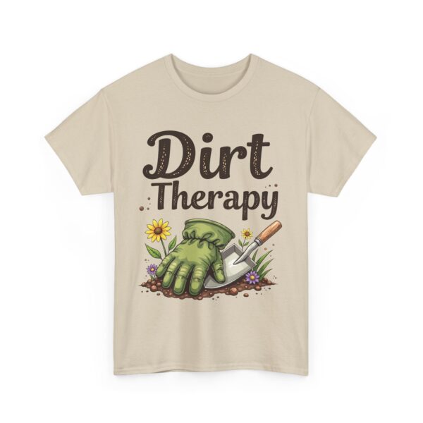 Dirt Therapy Gardening Design for Gardeners Vintage Distressed Art Unisex Heavy Cotton Tee - Image 8