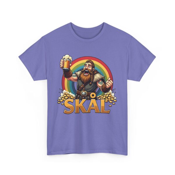 Skal Viking Design with Rainbow and Treasure | Norse Mythology Cute Cartoon Art Unisex Heavy Cotton Tee - Image 6