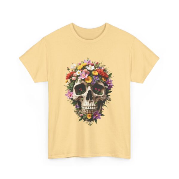 Aesthetic Floral Decorated Skull Gothic Art Design Unisex Heavy Cotton Tee - Image 8