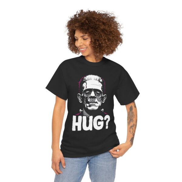 HUG this shy frankenstein monster? Sad Vibes in Magenta Style Unisex Heavy Cotton Tee - Image 3