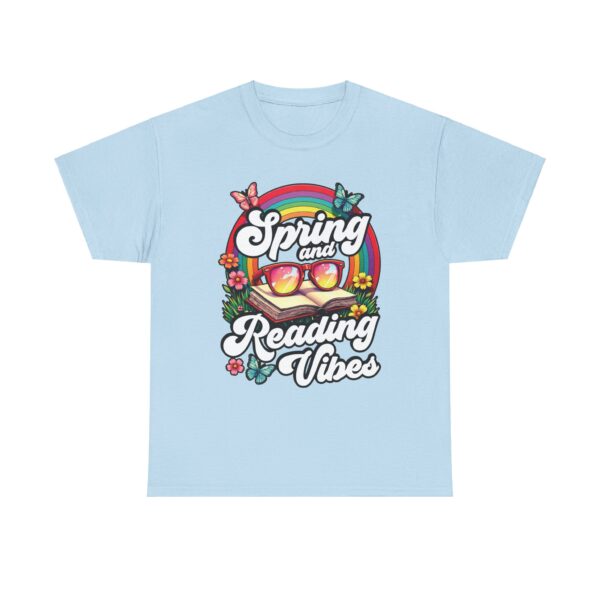 Spring Reading Vibes - Colorful Rainbow Book and Sunglasses, Flowers & Butterflies Unisex Heavy Cotton Tee - Image 21