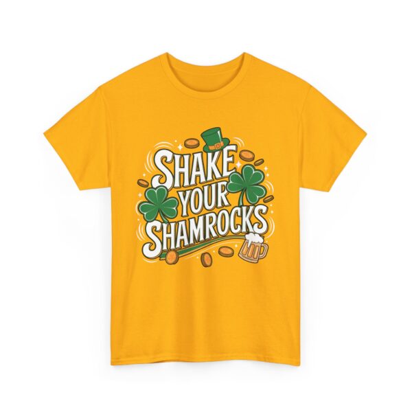 Shake Your Shamrocks Funny St. Patrick's Day Clover Money Luck Design Unisex Heavy Cotton Tee - Image 5