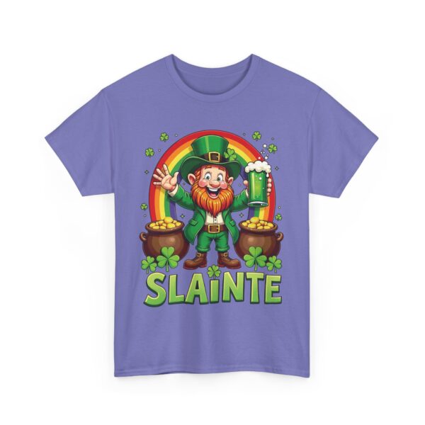 Happy Leprechaun St. Patrick's Day with Green Beer, Rainbow, and Gold Unisex Heavy Cotton Tee - Image 19