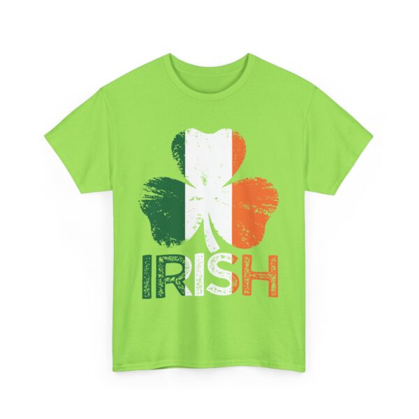 Distressed Shamrock Design Bold Irish Text Ireland Flag Design Unisex Heavy Cotton Tee - Image 8