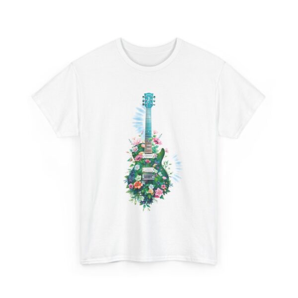 Strings of life - Nature Guitar Silhouette with Flowers - Music Harmony Design Art Unisex Heavy Cotton Tee