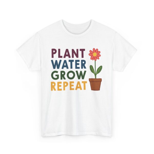 Spring Gardening Hobby Bloom Cycle: Plant Water Grow Repeat Naive Design Unisex Heavy Cotton Tee - Image 3