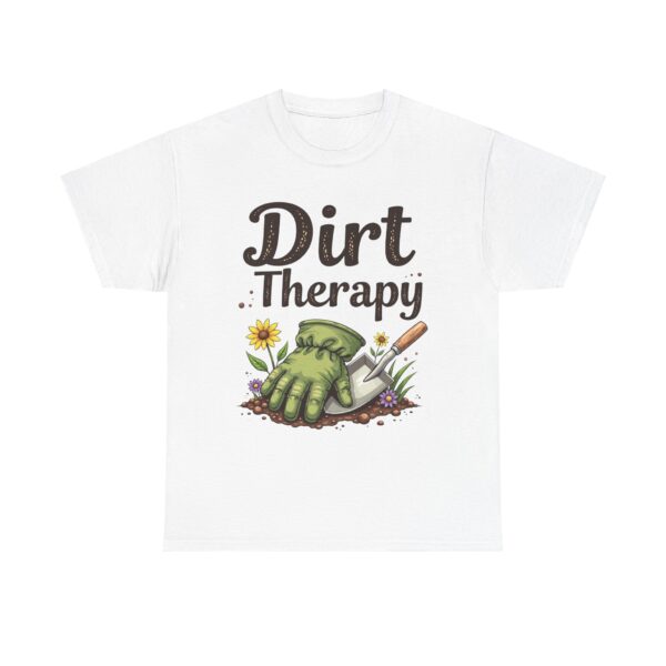 Dirt Therapy Gardening Design for Gardeners Vintage Distressed Art Unisex Heavy Cotton Tee - Image 4