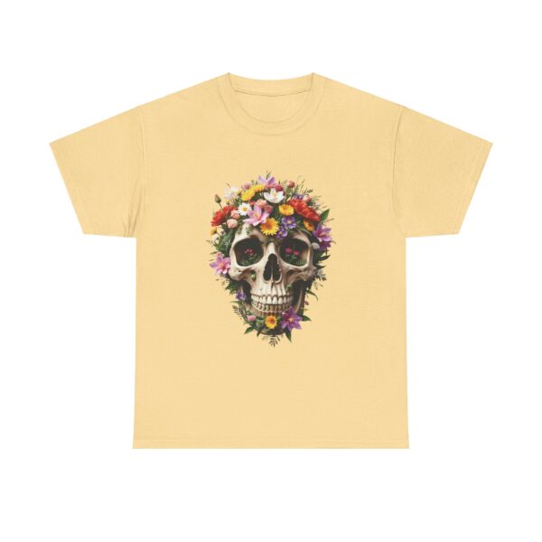 Aesthetic Floral Decorated Skull Gothic Art Design Unisex Heavy Cotton Tee - Image 7
