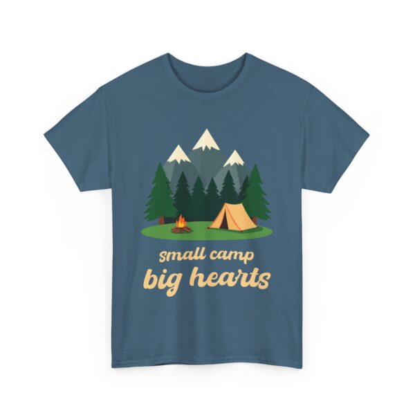 Small Camp Big Hearts Outdoor Mountain Adventure Wilderness Nature Camping Trip Unisex Heavy Cotton Tee - Image 4