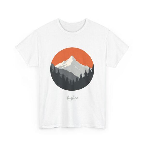 Higher Peaks Adventure Mountain Trekking Climber Outdoor Vibes Unisex Heavy Cotton Tee - Image 2