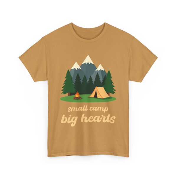 Small Camp Big Hearts Outdoor Mountain Adventure Wilderness Nature Camping Trip Unisex Heavy Cotton Tee - Image 8